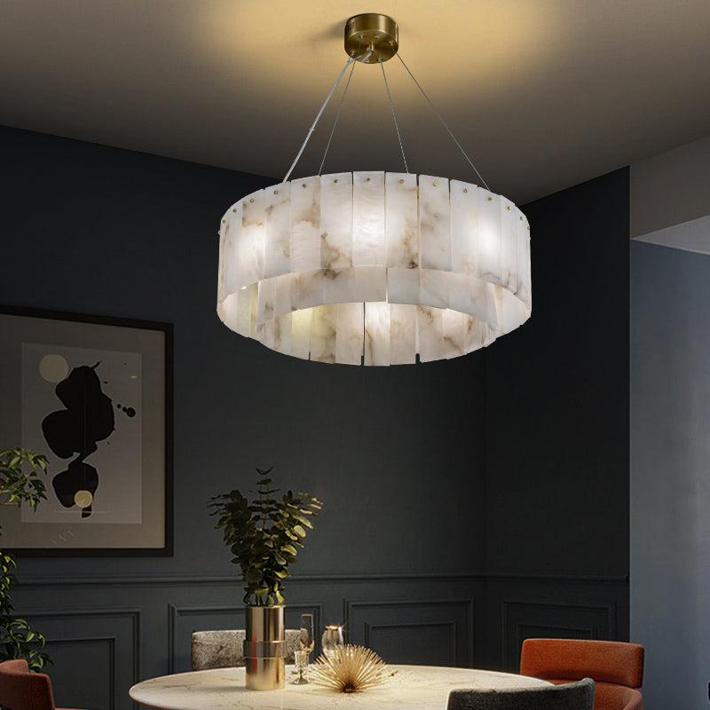 Modern Alabaster 2 tier Round Art Chandelier - product detail 5