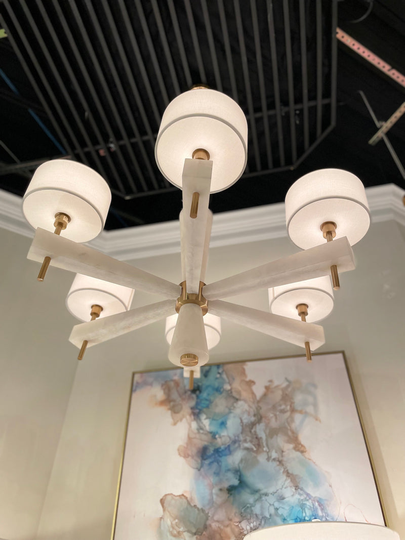 Alabaster Six-Light Chandelier - product detail 2