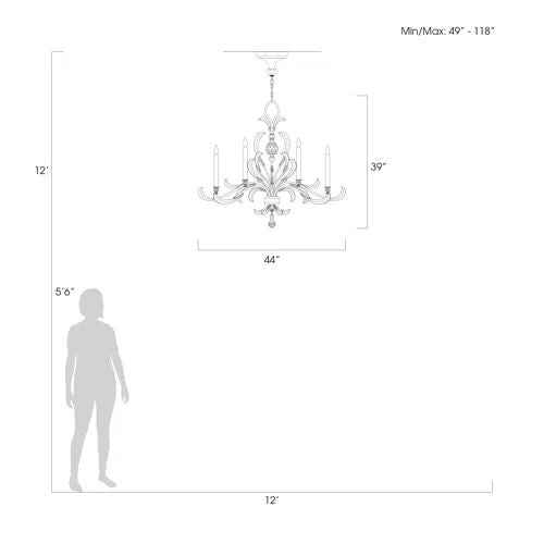 Alice Candle Oblong Chandelier 44" - product detail 3
