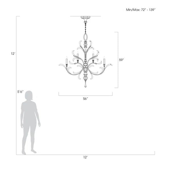 Alice Candle Round 2-Tier Chandelier 56" - product detail 4