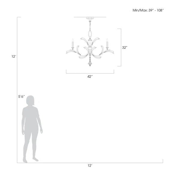 Alice Candle Round Chandelier 42" - product detail 3