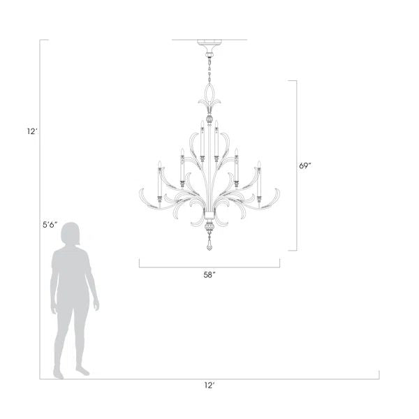 Alice Candle Round 3-Tier Chandelier 58" - product detail 10