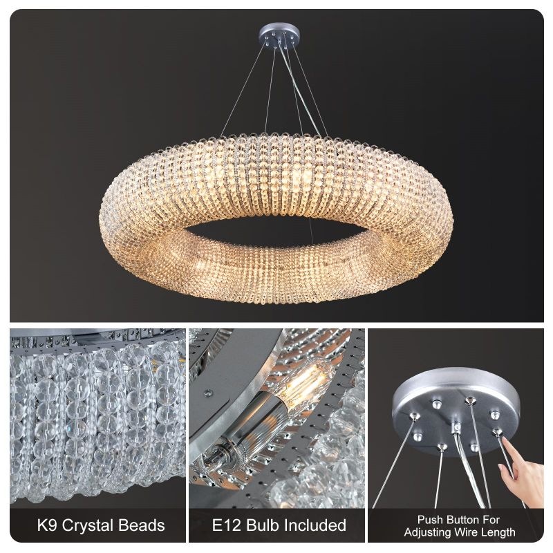 Alison Series Crystal Round LED Chandelier - product detail 6