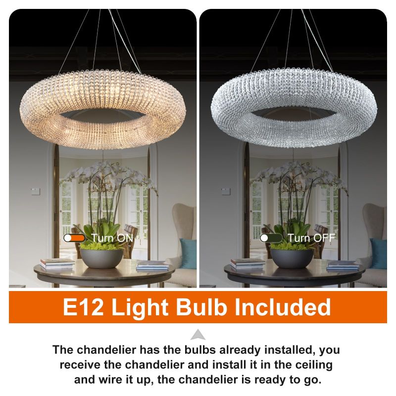 Alison Series Crystal Round LED Chandelier - product detail 3