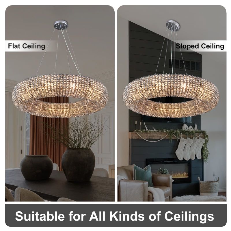 Alison Series Crystal Round LED Chandelier - product detail 8