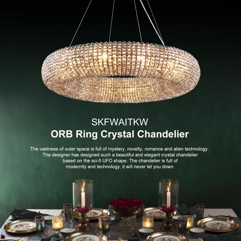 Alison Series Crystal Round LED Chandelier - product detail 9