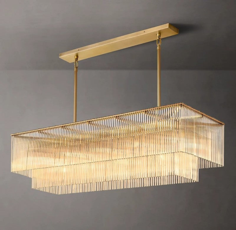 Amadeo Rectangular Glass Chandelier 54″