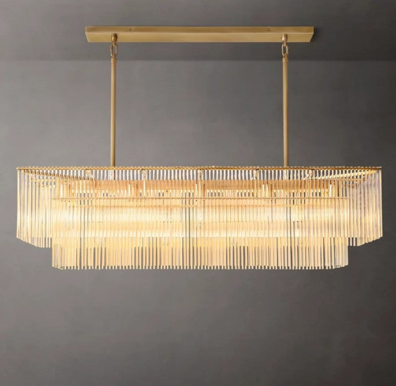 Amadeo Rectangular Glass Chandelier 54″