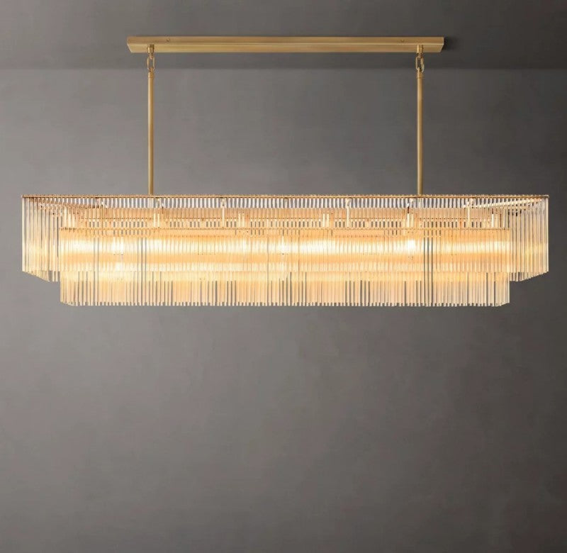 Amadeo Rectangular Glass Chandelier 72″