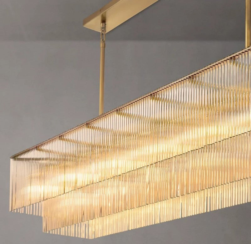 Amadeo Rectangular Glass Chandelier 72″