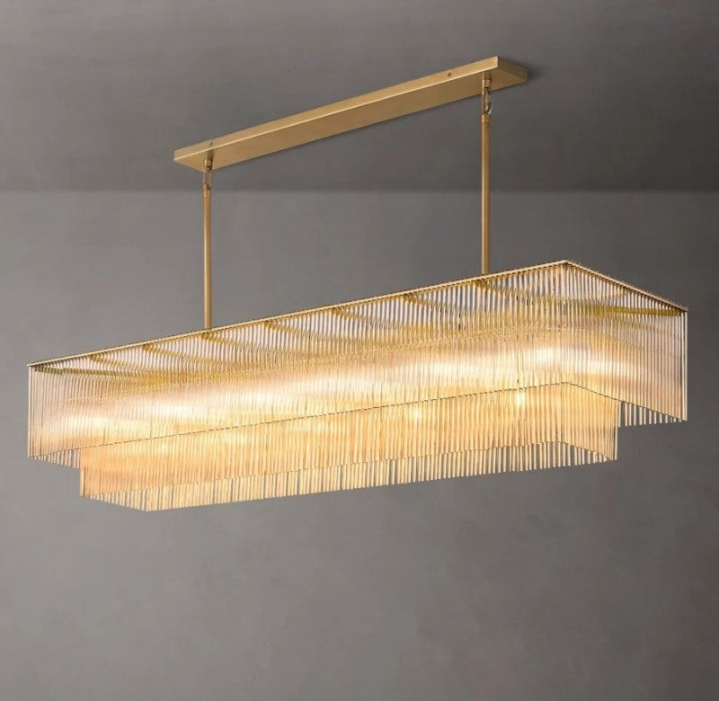 Amadeo Rectangular Glass Chandelier 72″