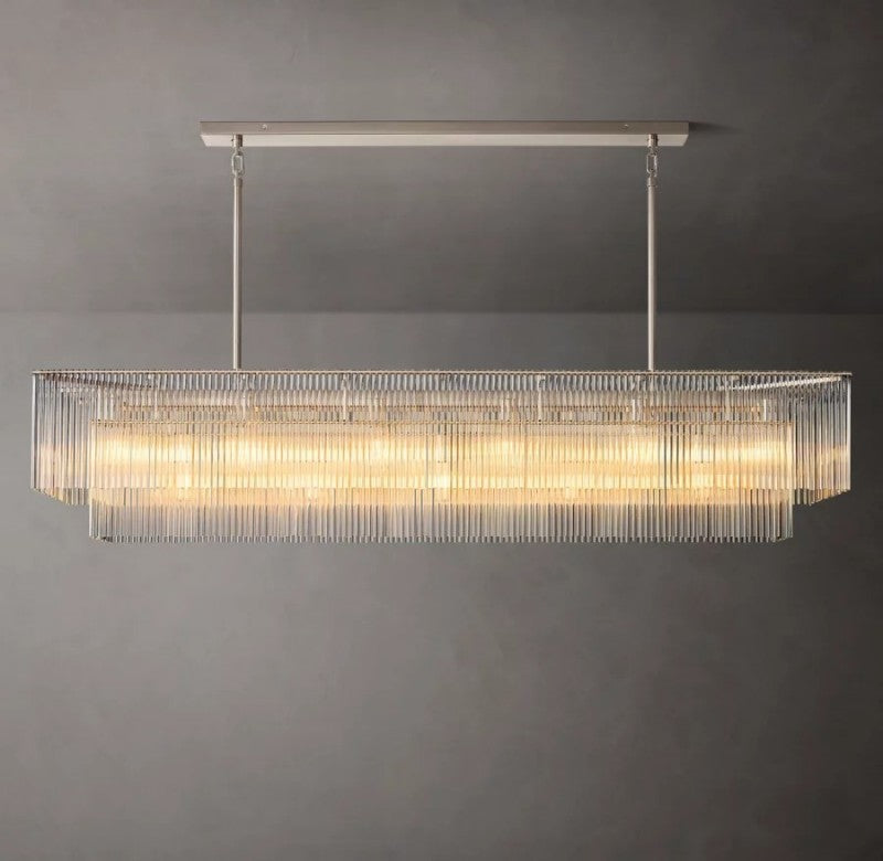 Amadeo Rectangular Glass Chandelier 72″