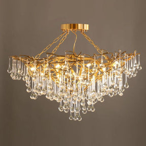 Anita Brass Crystal Branch Chandelier