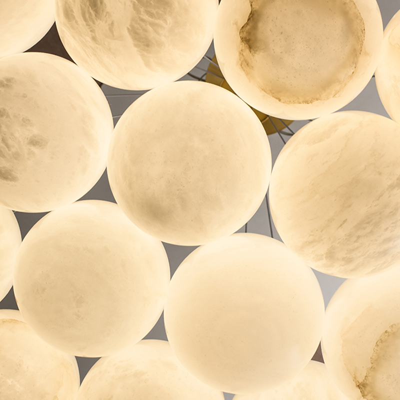 Alabaster Round Art Pendant Light - product detail 17