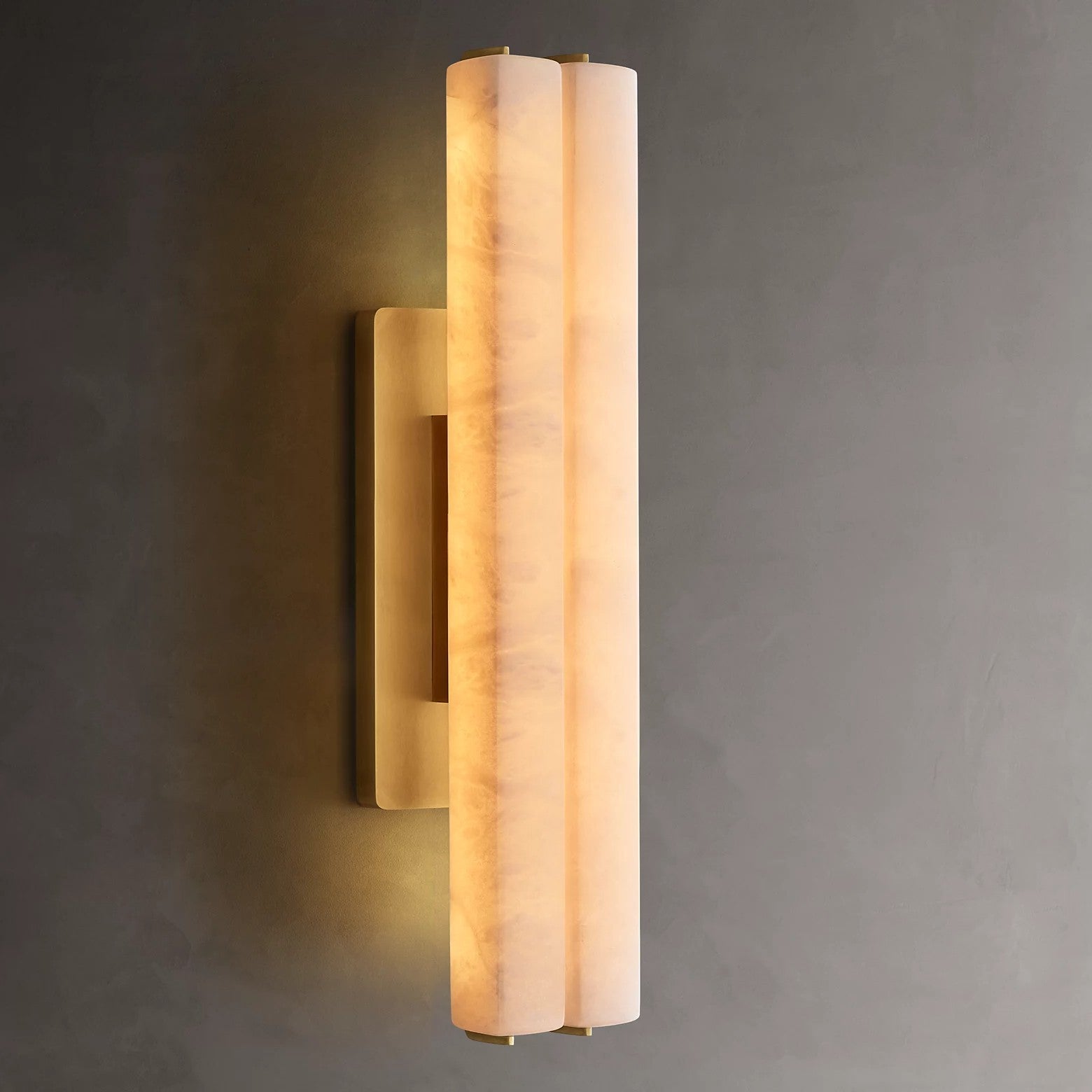 Audubom Alabaster Double Sconce