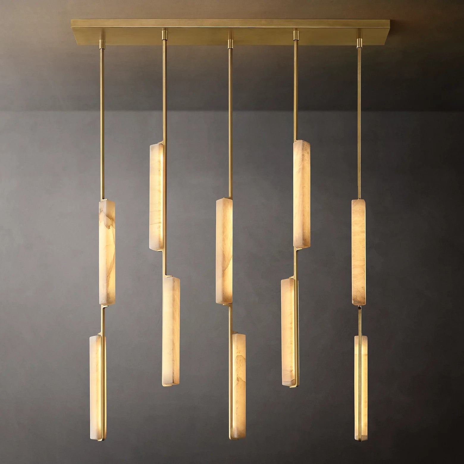 Audubom Alabaster Linear Chandelier 54"