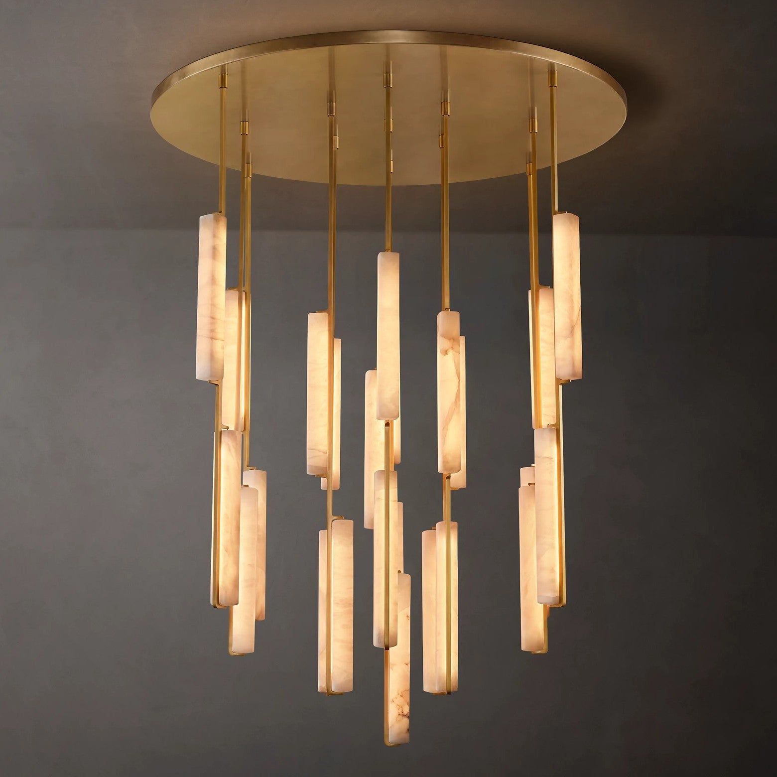 Audubom Alabaster Round Chandelier 56"