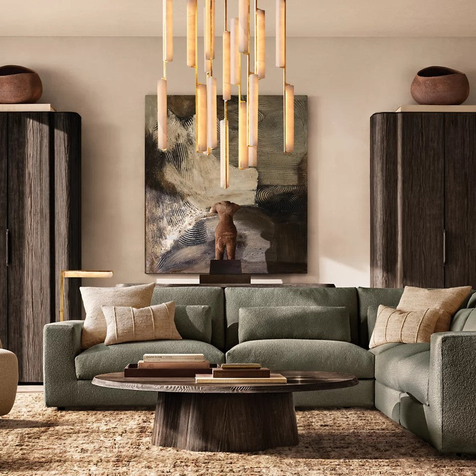 Audubom Alabaster Round Chandelier 56"