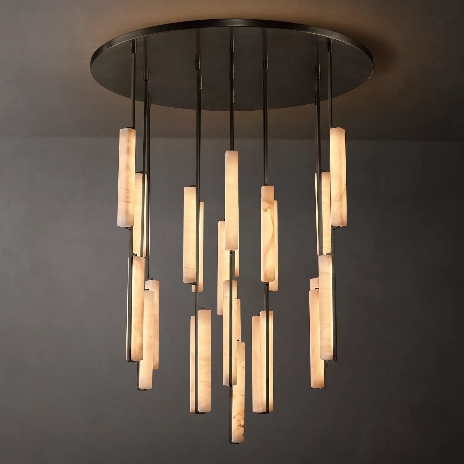 Audubom Alabaster Round Chandelier 56"