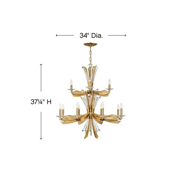 Bergamots Two Tier Crystal Chandelier for Kitchen