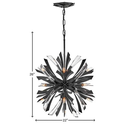 Bergamots Crystal  Chandelier  22"D