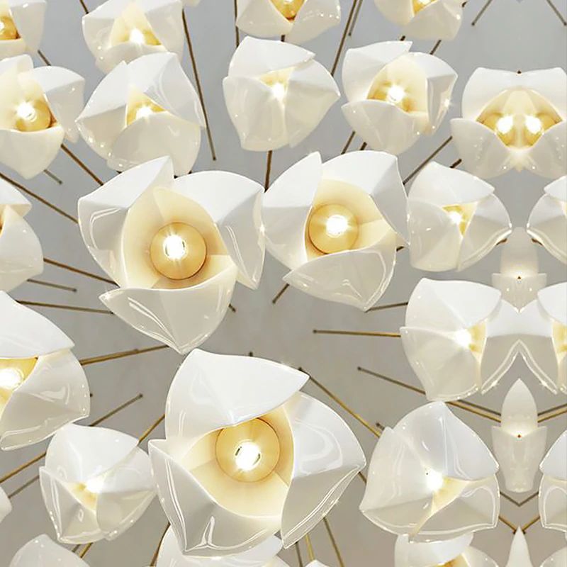 Bloom Ceramic Chandelier Light for Living Room - product detail 5