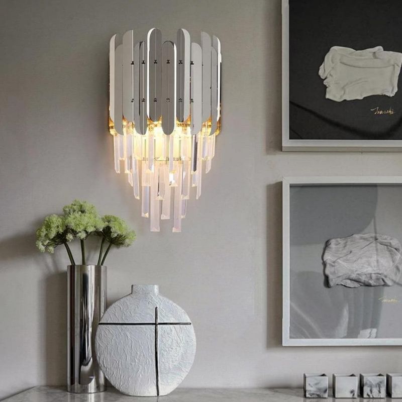 Bourbons Conical Clear Crystal Wall Sconce 16"H - product detail 3