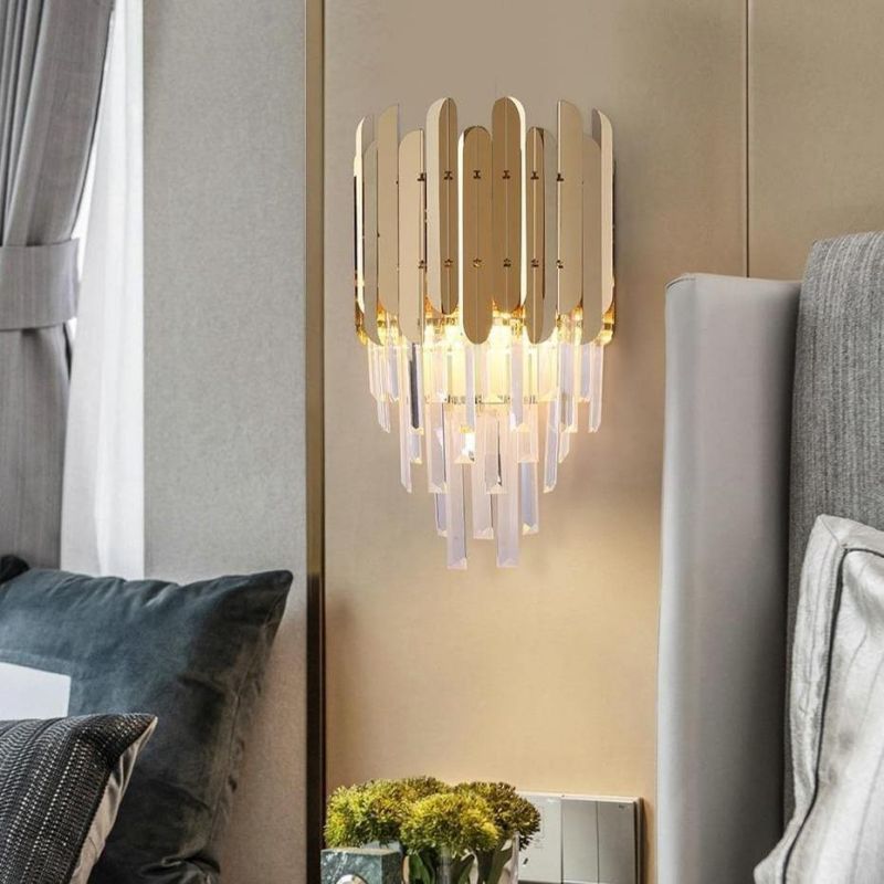 Bourbons Conical Clear Crystal Wall Sconce 16"H - product detail 2