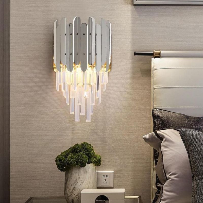 Bourbons Conical Clear Crystal Wall Sconce 16"H - product detail 4