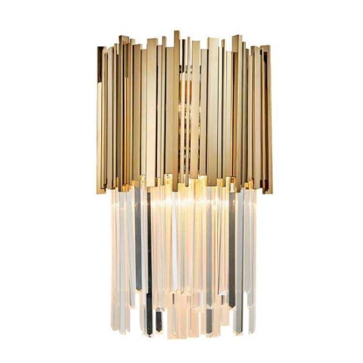 Bourbons Gold Clear Crystal Wall Sconce 18"H - product detail 3