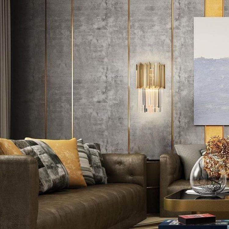 Bourbons Gold Clear Crystal Wall Sconce 18"H - product detail 4
