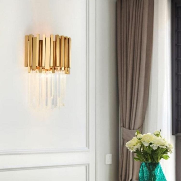 Bourbons Gold Clear Crystal Wall Sconce 18"H - product detail 8