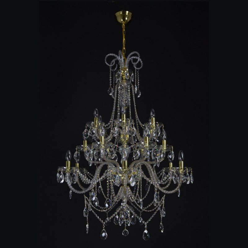 Classical Grandiose Black 18 Light Crystal Chandelier