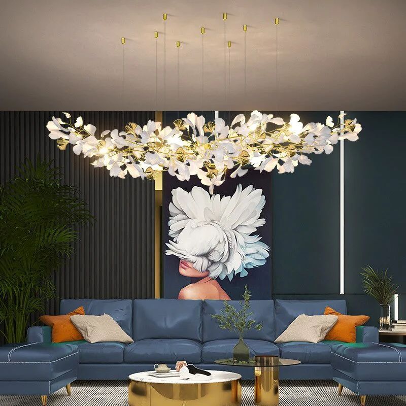 Ceramic Ginkgo Branch Chandelier Light - product detail 2