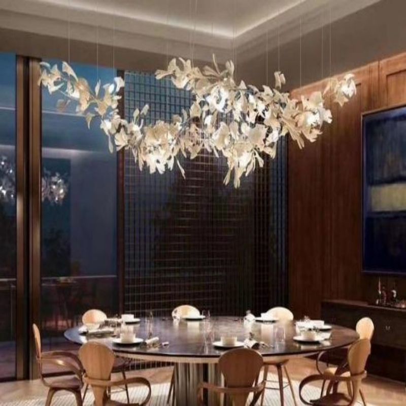 Ceramic Ginkgo Branch Chandelier Light - product detail 3