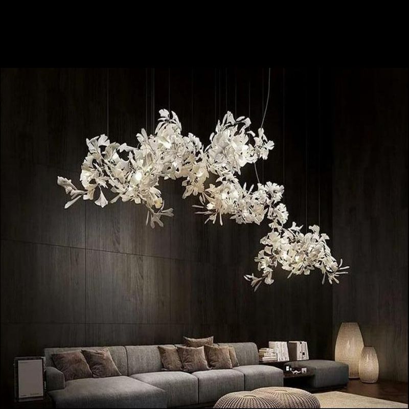 Ceramic Ginkgo Branch Chandelier Light - product detail 4