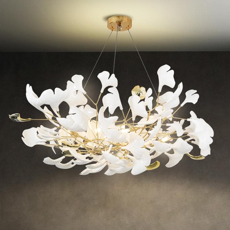 Ceramic Ginkgo Petal Branches-Shaped Chandelier(Round) - product detail 5