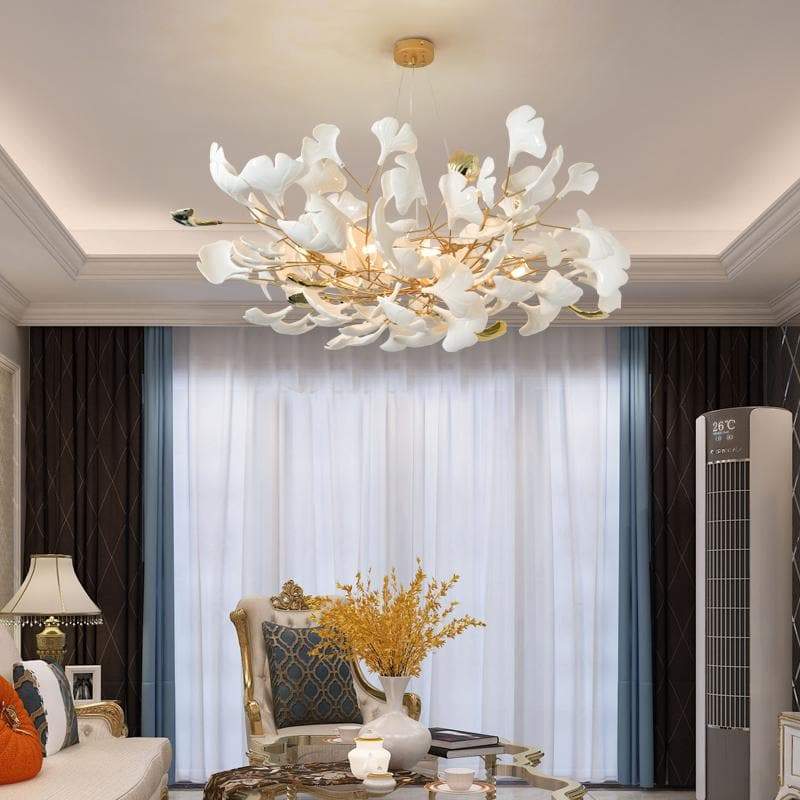 Ceramic Ginkgo Petal Branches-Shaped Chandelier(Round) - product detail 2