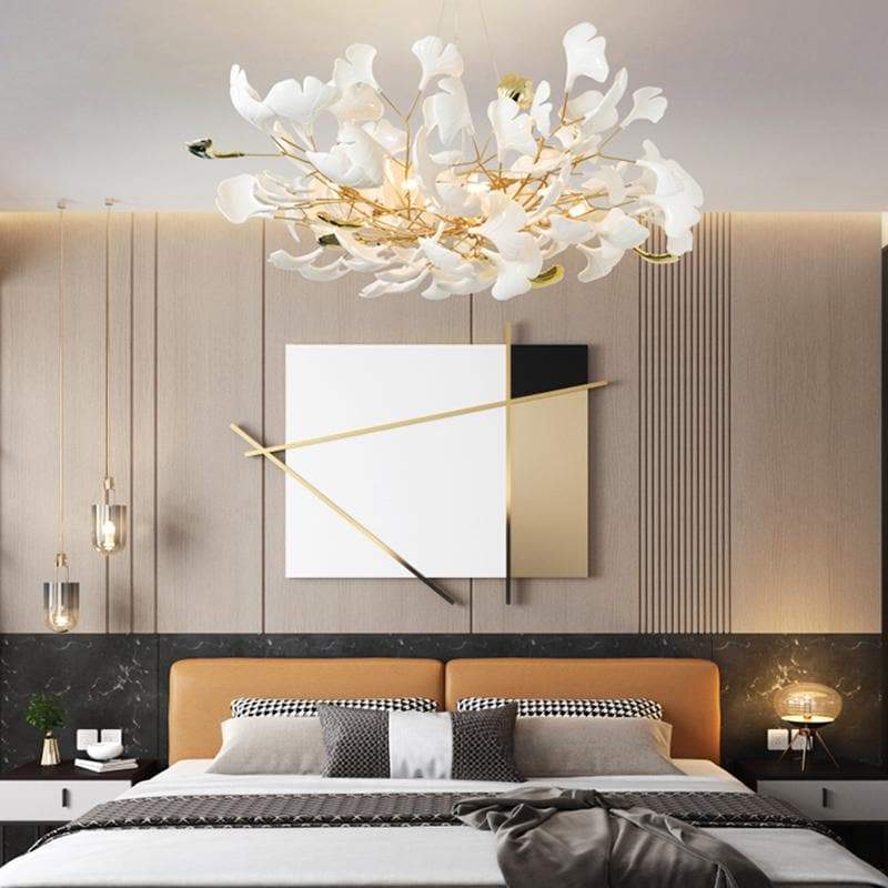 Ceramic Ginkgo Petal Branches-Shaped Chandelier(Round) - product detail 4