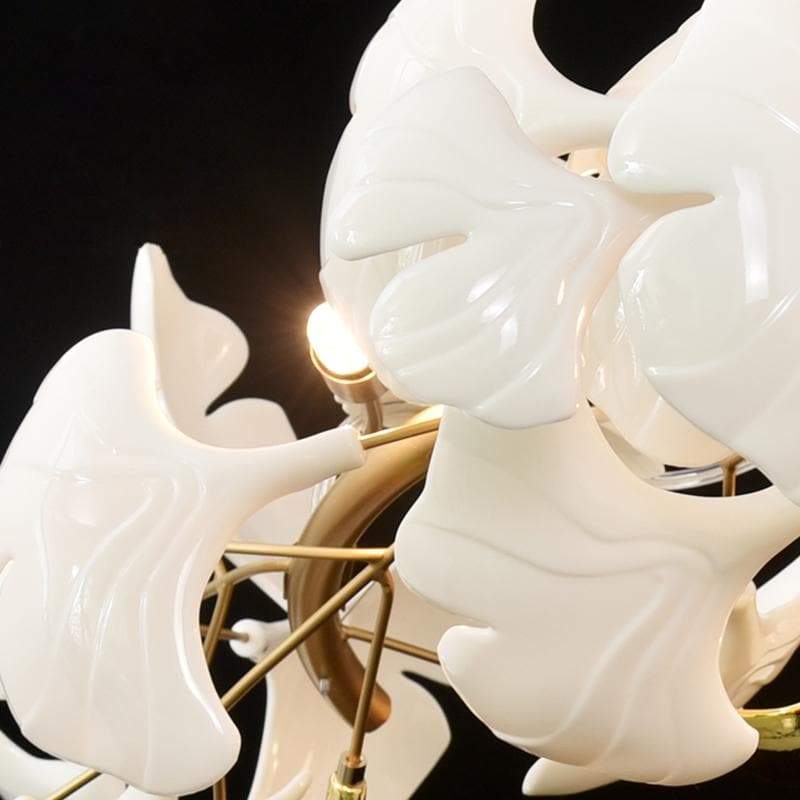Ceramic Ginkgo Petal Branches-Shaped Chandelier(Round) - product detail 6