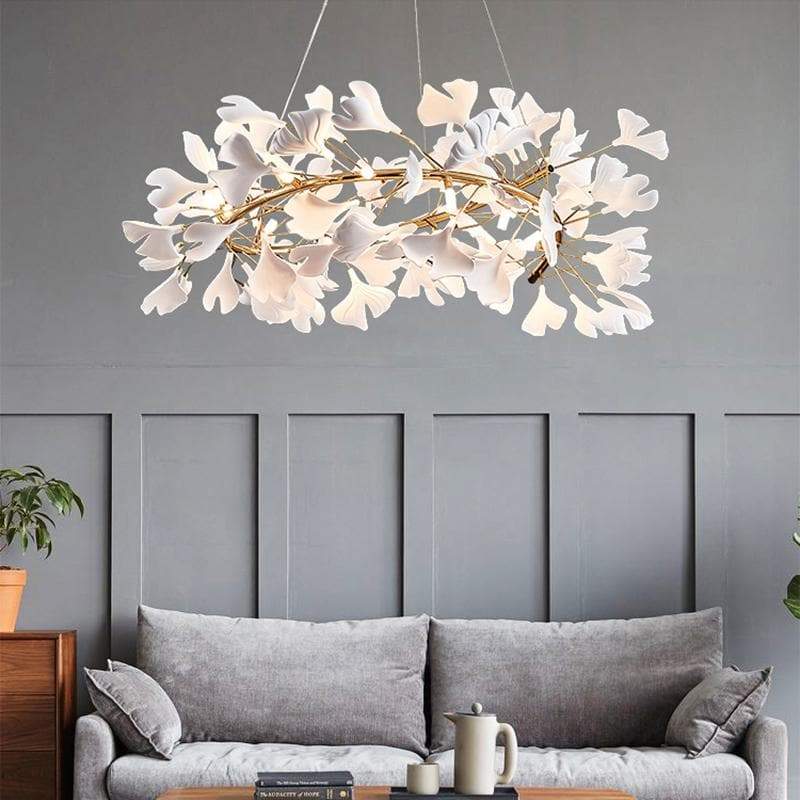 Ceramic Ginkgo Curved Chandelier - product detail 9