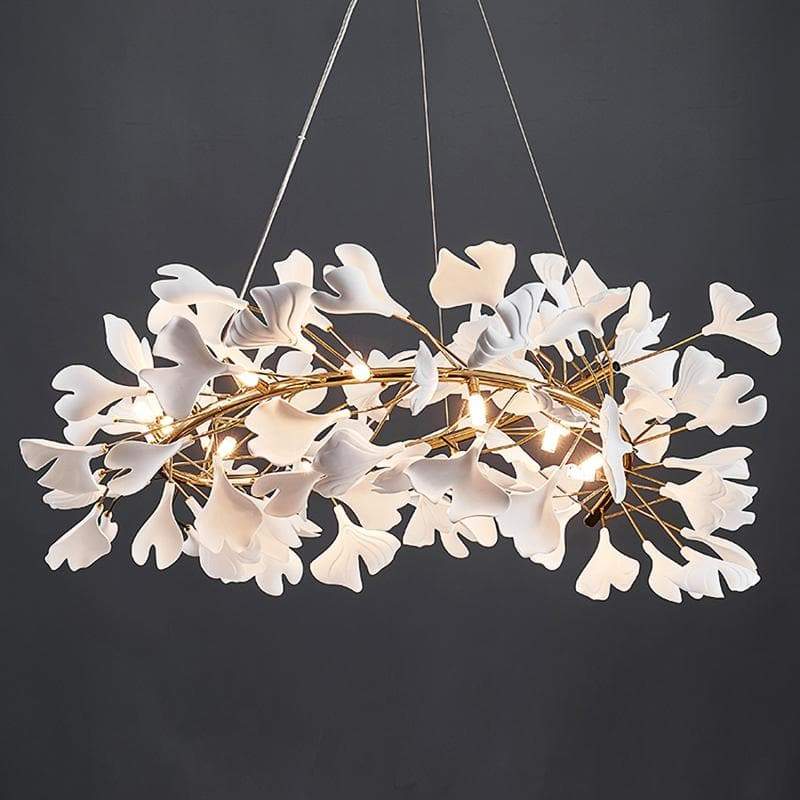 Ceramic Ginkgo Curved Chandelier - product detail 4