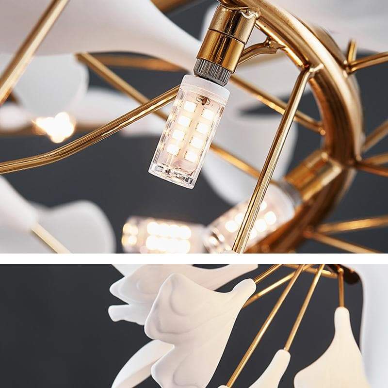 Ceramic Ginkgo Curved Chandelier - product detail 5