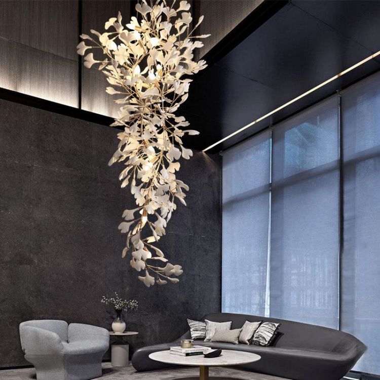 Ceramic Ginkgo Stair Long Branch Chandelier - product detail 10