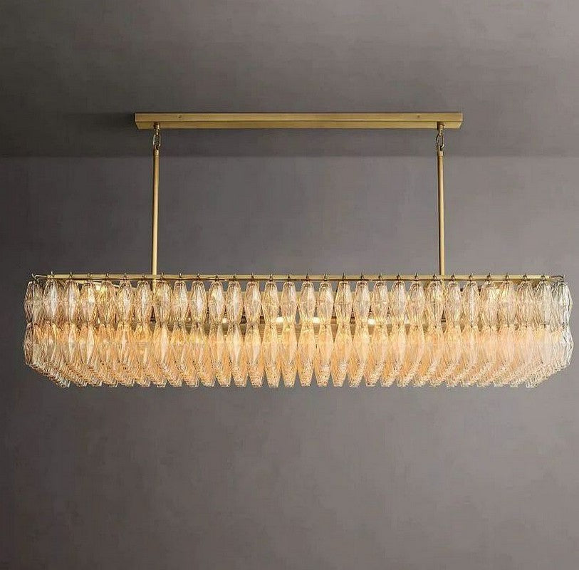 Chara Clear Glass Rectangular Chandelier 74"