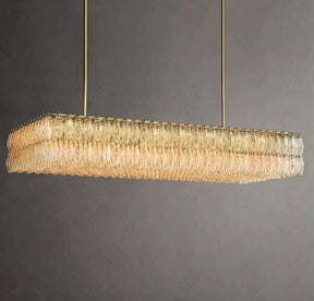 Chara Clear Glass Rectangular Chandelier 74"