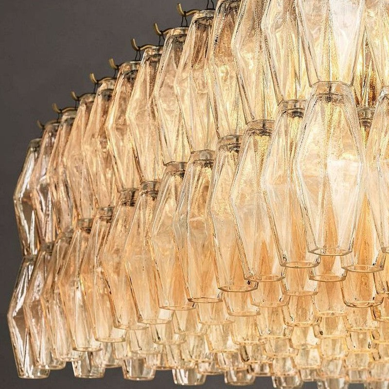 Chara Clear Glass Rectangular Chandelier 74"