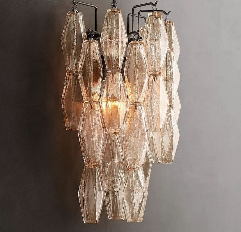 Chara Clear Glass Short Wall Sconce