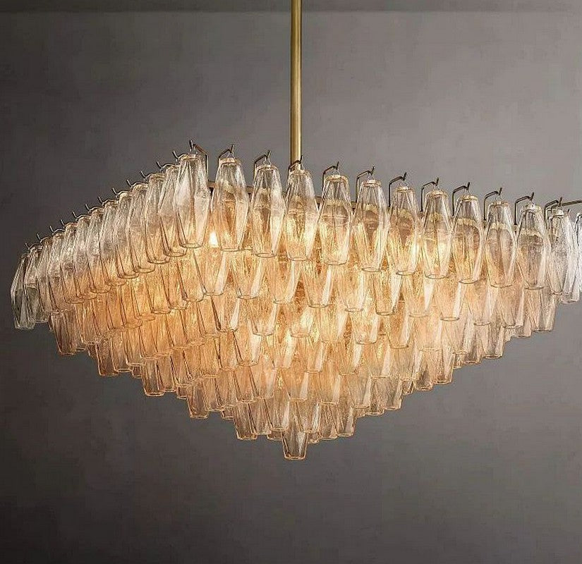 Chara Clear Glass Square Chandelier 32"