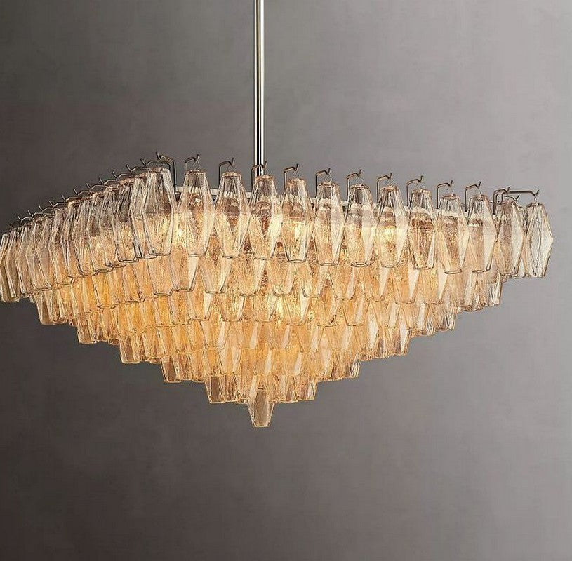 Chara Clear Glass Square Chandelier 32"